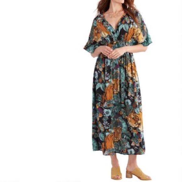 Jungle print Mira Kaftan Dress - Picture 1 of 7